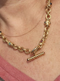 14k gold fancy link chain - necklace - 18.25"