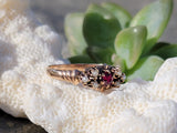 10k gold Victorian ruby & pearl antique ring
