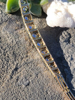 14k gold - platinum two tone Deco c.1910- c.1920's old cut diamond antique bracelet