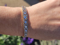 14k gold - platinum two tone Deco c.1910- c.1920's old cut diamond antique bracelet