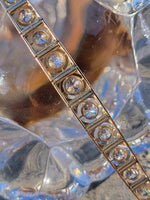 14k gold - platinum two tone Deco c.1910- c.1920's old cut diamond antique bracelet