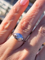 14k white gold c.1920's European cut diamond estate ring