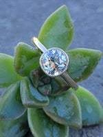 18ct gold old mine cut diamond solitaire antique estate ring - 1.20ct