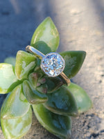 18ct gold old mine cut diamond solitaire antique estate ring - 1.20ct