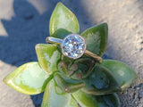 18ct gold old mine cut diamond solitaire antique estate ring - 1.20ct