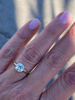 18ct gold old mine cut diamond solitaire antique estate ring - 1.20ct