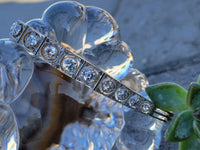 14k gold - platinum two tone Deco c.1910- c.1920's old cut diamond antique bracelet