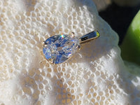 14k gold old pear cut diamond solitaire necklace pendant - .59ct - GIA
