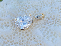 14k gold old pear cut diamond solitaire necklace pendant - .59ct - GIA