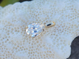 14k gold old pear cut diamond solitaire necklace pendant - .59ct - GIA