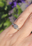 14k white gold mid-century diamond engagement ring