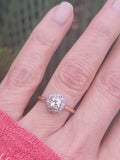 10k gold old mine cut diamond antique engagement wedding ring - apx .69ct tw