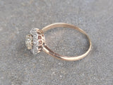 10k gold old mine cut diamond antique engagement wedding ring - apx .69ct tw