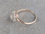 10k gold old mine cut diamond antique engagement wedding ring - apx .69ct tw