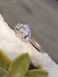 14k gold two-tone diamond estate Deco ring