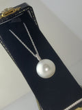 14k white gold 11.8mm Tahitian pearl & diamond necklace pendant
