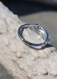 Platinum baguette & round diamond vintage wedding band