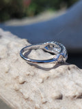 Platinum baguette & round diamond vintage wedding band
