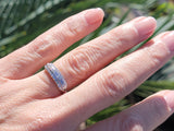 Platinum baguette & round diamond vintage wedding band