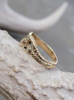 10k gold diamond SNAKE estate ring band - size 11.75