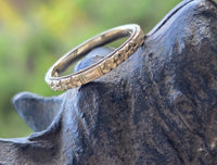 14k gold 2.4mm vintage floral engraved wedding band - size 6.5