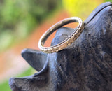 14k gold 2.4mm vintage floral engraved wedding band - size 6.5