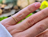 18k gold 2mm vintage engraved wedding band - size 6