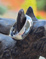 14k white gold 6.9mm estate wedding band - size 9.5