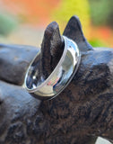 14k white gold 6.9mm estate wedding band - size 9.5