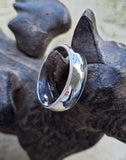 14k white gold 6.9mm estate wedding band - size 9.5