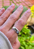 14k white gold 6.9mm estate wedding band - size 9.5
