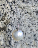 14k white gold 11.8mm Tahitian pearl & diamond necklace pendant