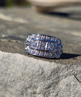 14k white gold BOW motif diamond estate ring band