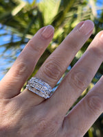 14k white gold BOW motif diamond estate ring band