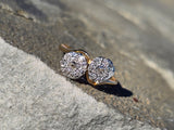 18k gold old mine cut diamond cluster antique bypass ring - apx .45ct tw