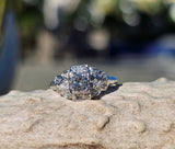 Platinum Art Deco diamond engagement wedding ring - apx .40ct tw