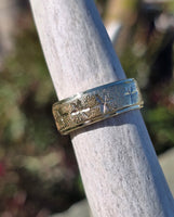 14k gold 8.1mm starburst estate band - size 11.25