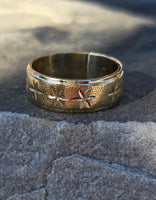 14k gold 8.1mm starburst estate band - size 11.25