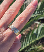14k gold 8.1mm starburst estate band - size 11.25