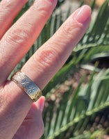 14k gold 8.1mm starburst estate band - size 11.25