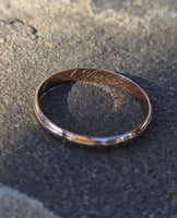 10k gold two tone 3mm vintage engraved wedding band - size 10