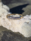 14k gold two tone 5 diamond estate band