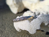 14k gold two tone 5 diamond estate band