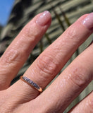 14k gold two tone 5 diamond estate band