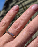14k gold two tone 5 diamond estate band