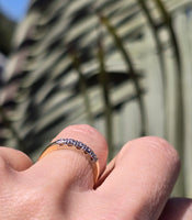 14k gold two tone 5 diamond estate band