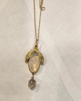 10k gold Victorian opal necklace pendant lavaliere