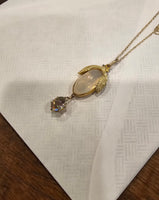 10k gold Victorian opal necklace pendant lavaliere