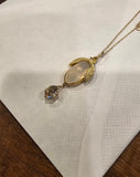 10k gold Victorian opal necklace pendant lavaliere