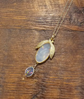10k gold Victorian opal necklace pendant lavaliere